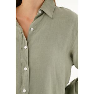 Camisa manga larga verde para mujer