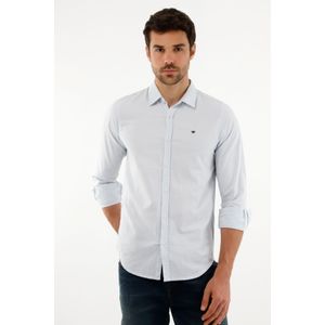 Camisa azul con mini raqueta para hombre
