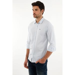 Camisa azul con mini raqueta para hombre