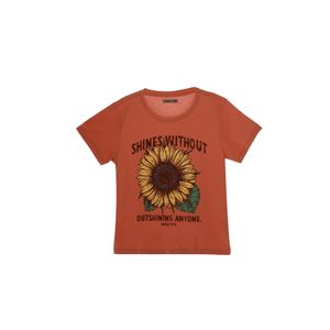 Camiseta básica naranja para mujer