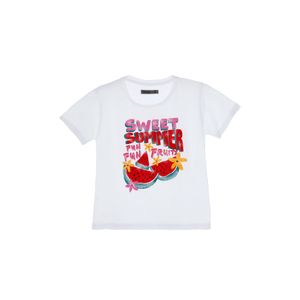 Camiseta estampada blanca para niña
