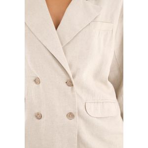 Chaqueta tipo blazer crudo para mujer