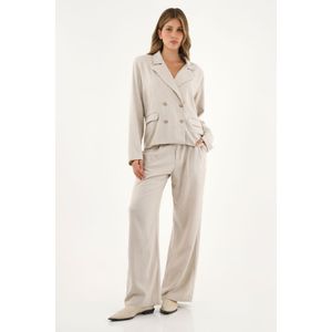 Chaqueta tipo blazer crudo para mujer