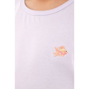 Camiseta manga corta morada para niña