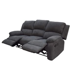 Sofa Recin 3 Pts Brooklyn Usb Tela/plomo