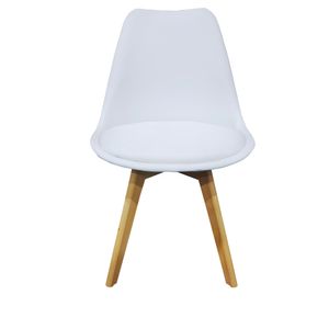 Set Silla Comedor BM-053-L Blanco Café Claro X 4 UND