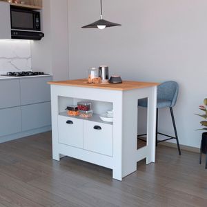 Isla de cocina Arlet 89X103 RTA Blanco Macamia