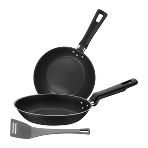 Juego de Sartenes Tramontina Loreto en Aluminio con Revestimiento Interno y Externo Antiadherente Starflon Max con Mangos Baquelita Grafito 3 Piezas
