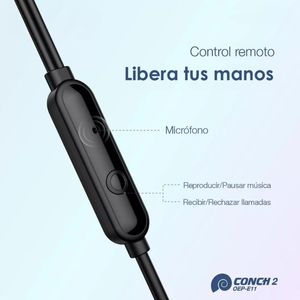 Audífonos de Cable con Graves Profundos 3.5mm - Negro