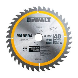 Disco De Corte General P/Madera 8-1/4" X 40D Dewalt DWA03110