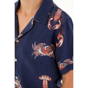 Camisa tipo bowling morada para niño