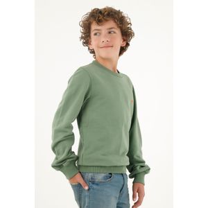 Buzo verde con mini raqueta bordada para niño