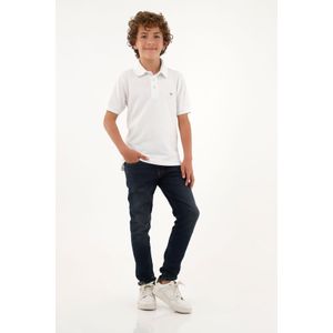 Polo cuello tejido blanca para niño