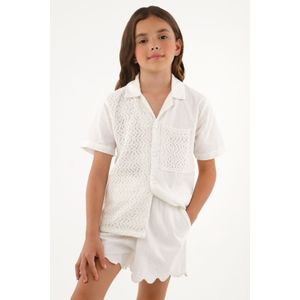 Camisa crudo tipo bowling para niña