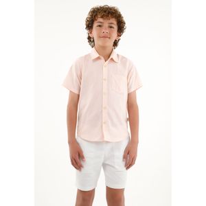 Camisa rosada de botones para niño