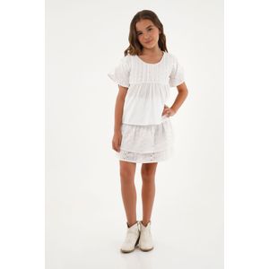 Camisa blanca de silueta amplia para niña