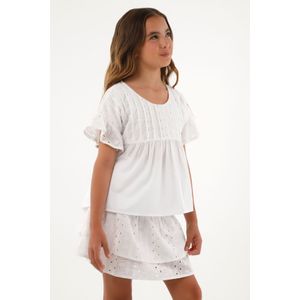 Camisa blanca de silueta amplia para niña