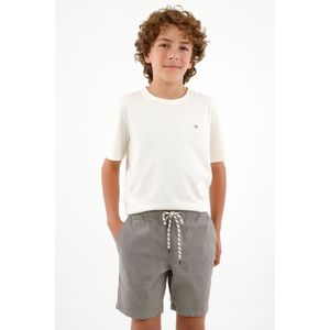 Bermuda gris con bolsillos para niño