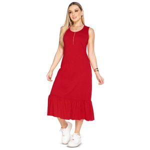 Vestido Largo Mujer Rojo Mp 3766