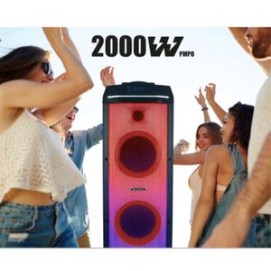 Parlante Aiwa AWPOK100D 2000W PMPO Panel Completo Led Karaoke