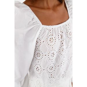 Camisa crudo con escote recto para mujer