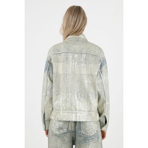Chaqueta efecto metalizado oversize para mujer