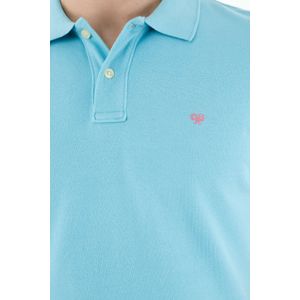 Polo azul con raqueta multicolor para hombre
