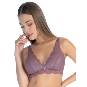 Bralette Triangular Encaje Taupe