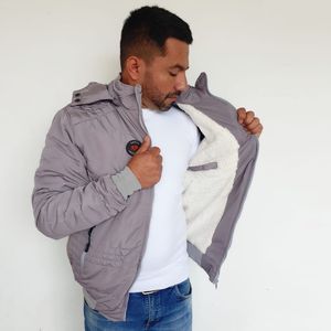 Chaqueta para Hombre GO Kpt SN Gris Perla con Interior en Tela Ovejera