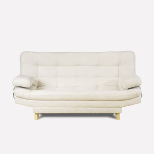 Sofá Cama Valencia Marfil + puff