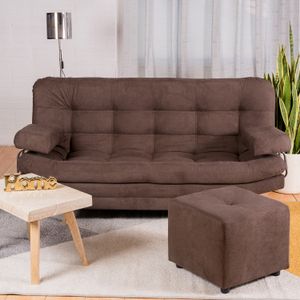 Sofá Cama Valencia Chocolate + Puff