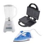 COMBO UNIVERSAL LICUADORA ALIADA SANDUCHERA PLANCHA A VAPOR Agaval