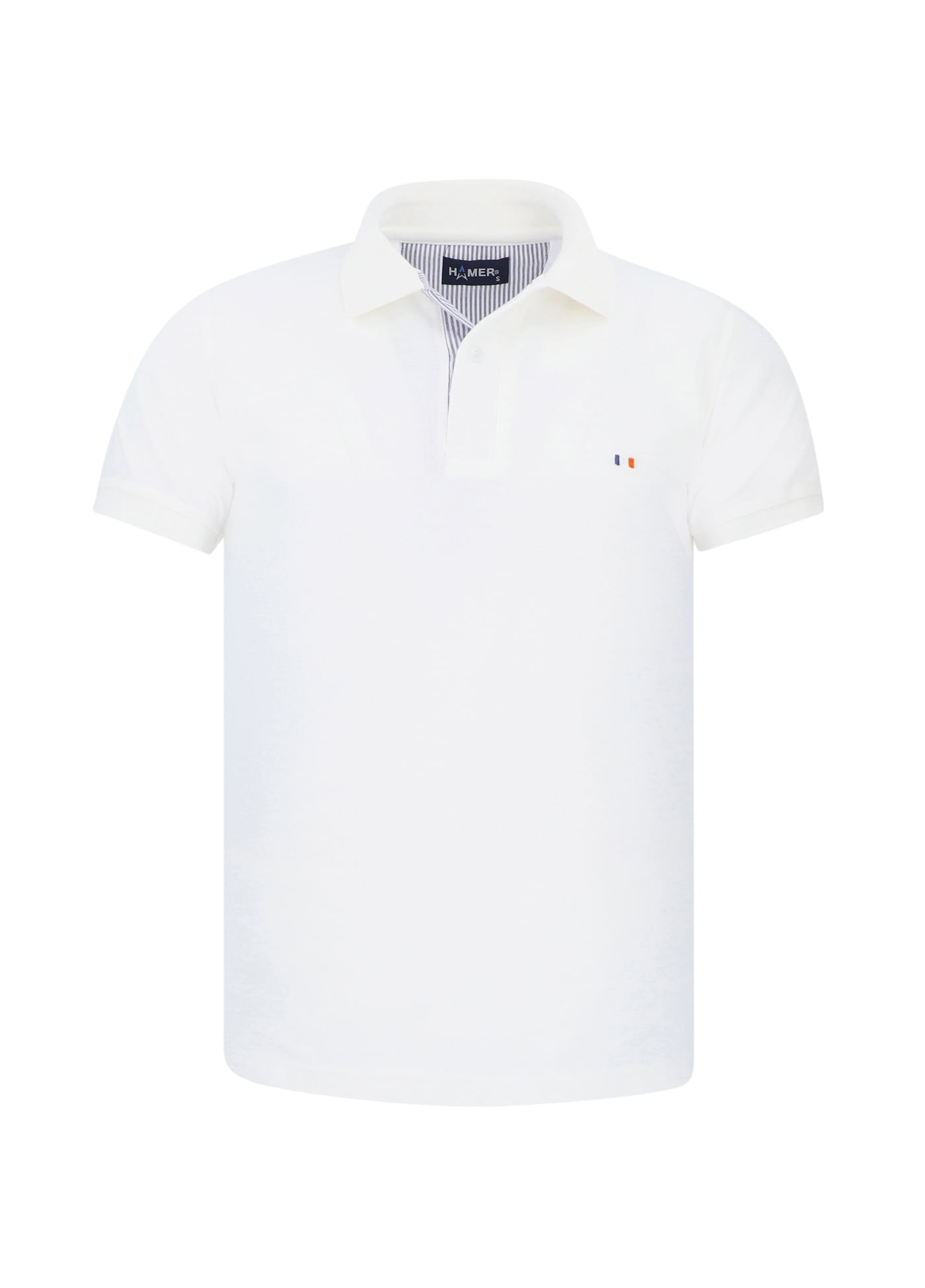 Camiseta Tipo Polo Para Hombre Hamer Bordada Marfil Agaval