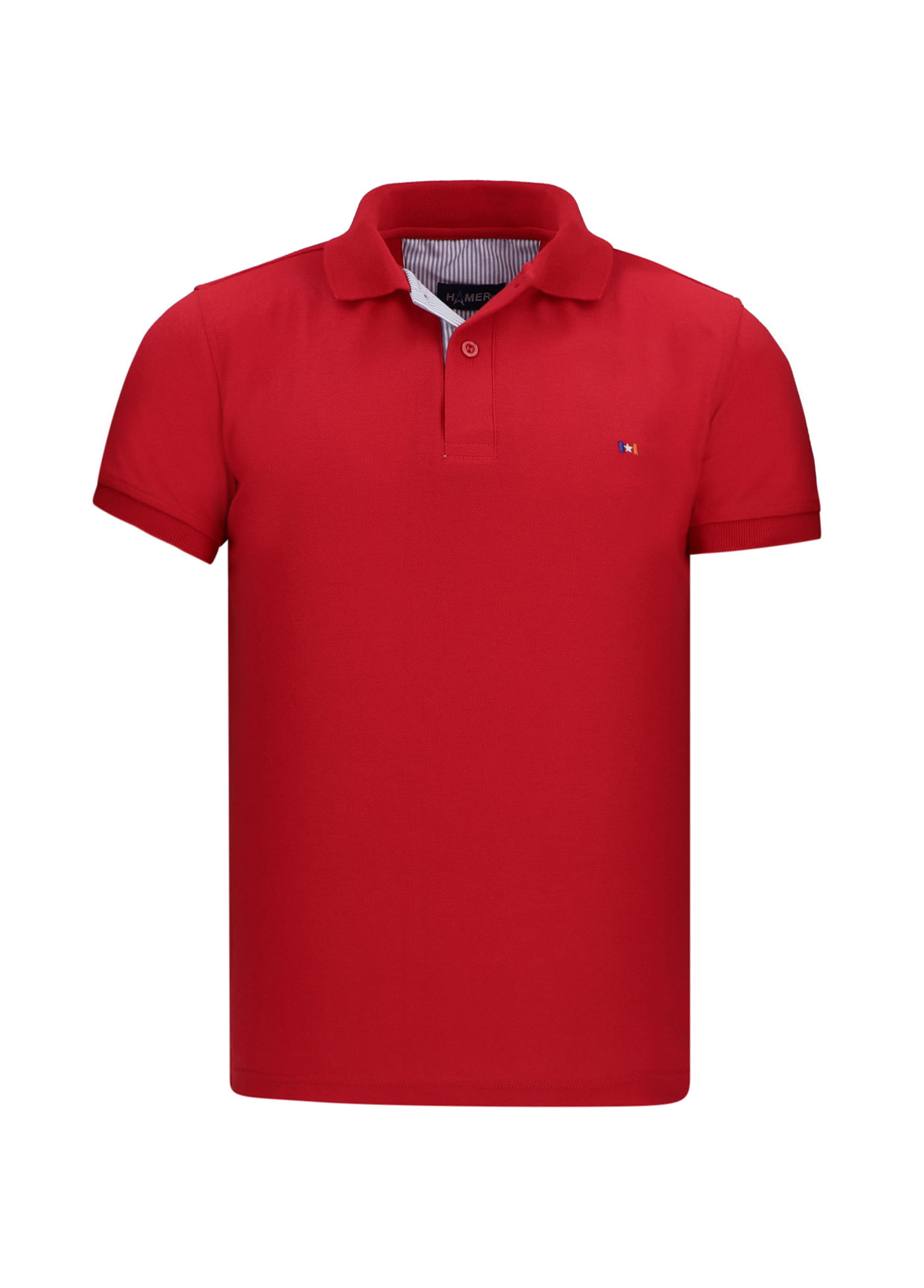 Camiseta Tipo Polo Para Hombre Hamer Bordada Roja Agaval