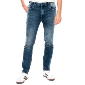 Regular Fit Jeans Tono Oscuro Con Desgastes