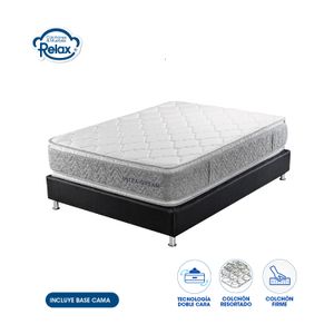 Colchón Queen con Base Cama Ultra Dream Colchones Relax 160x190x32cm Ortopédico Resortado Firme