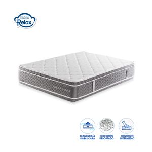Colchón Doble Sleep Sense Colchones Relax 140x190x35cm Ortopédico Resortado Firmeza Intermedia