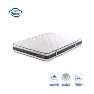 Colchón Doble High Plus Colchones Relax 140x190x24cm Ortopédico Resortado Firmeza Suave