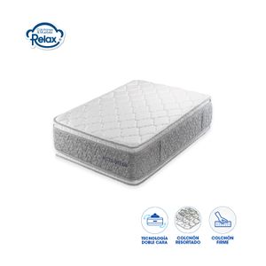 Colchón Sencillo Ultra Dream Colchones Relax 100x190x32cm Ortopédico Resortado Firme + 1 Almohada + 1 Protector