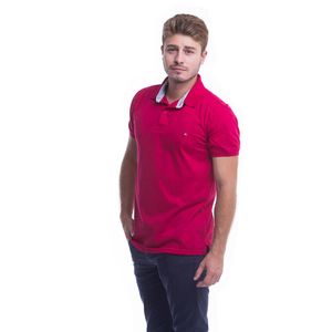 Camiseta tipo polo para hombre Hamer bordada fucsia oscura