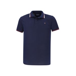 Camiseta tipo polo para hombre Hamer bordada azul oscura