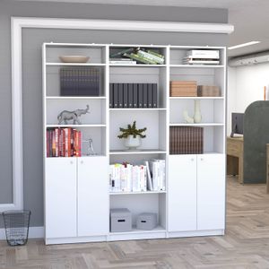 Combo de Bibliotecas Home, Blanco Incluye Tres Bibliotecas y Tres Complementos