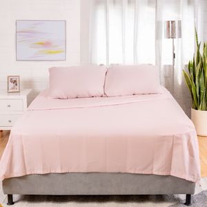 Juego de Sabanas Color Palo de Rosa Extra suaves Tamaño Doble