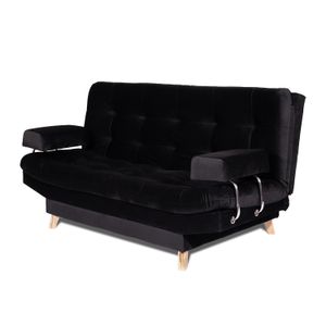 Sofá Cama Valencia Negro 3 PTOS 180x84x85