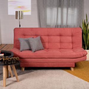 Sofá Cama Valencia Guayaba 3 PTOS 180x84x85 + Cojines