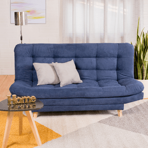 Sofá Cama Valencia Azul 3 PTOS 180x84x85 + Cojines