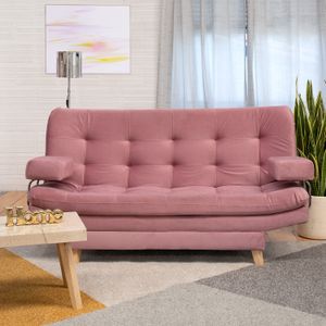 Sofá Cama Valencia Rosa 3 PTOS 180x84x85