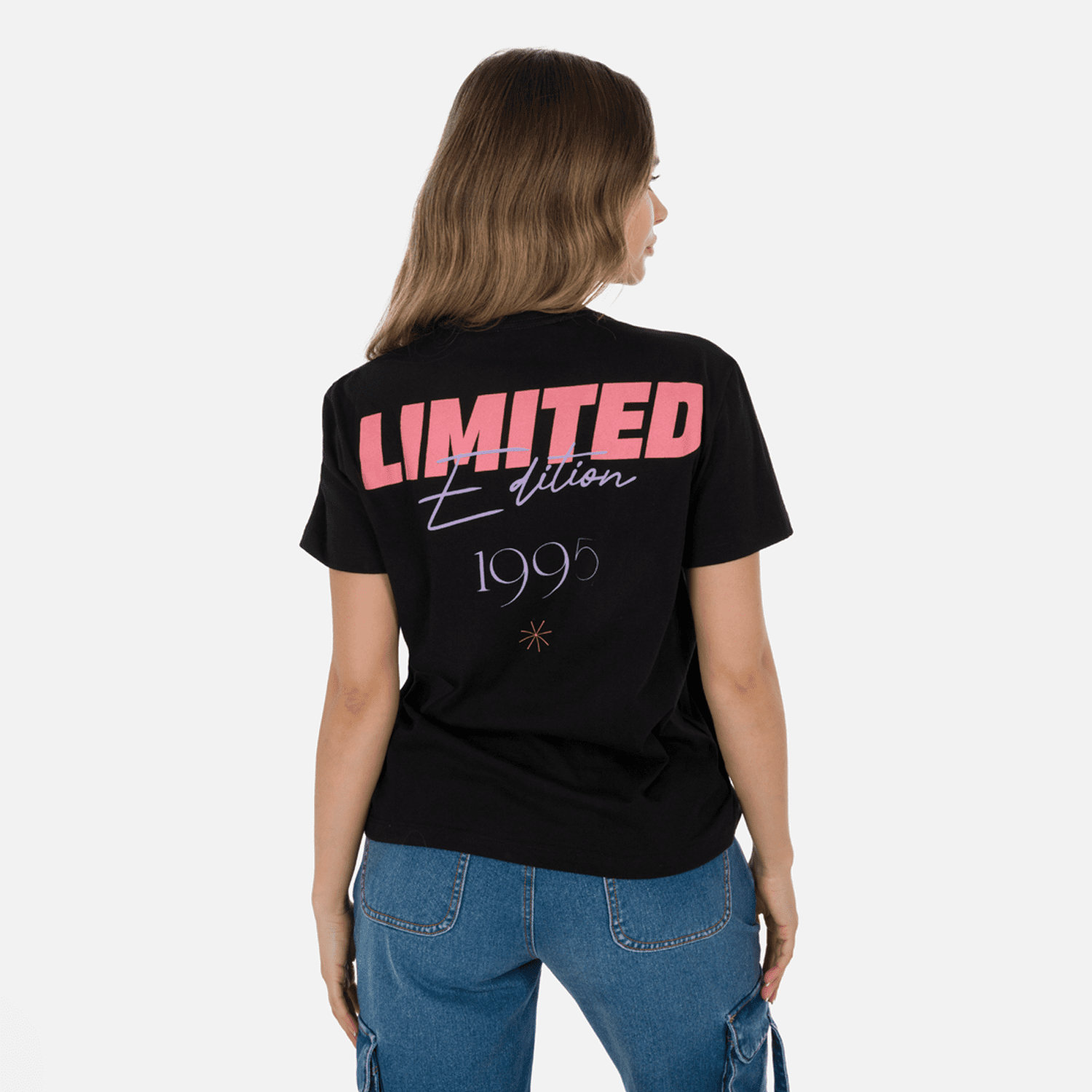 Camiseta Estampado Localizado Color Negro Para Mujer - Agaval