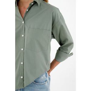 Camisa manga larga verde para mujer
