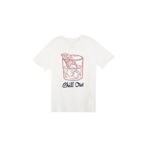Camiseta blanca estampada en frente para hombre